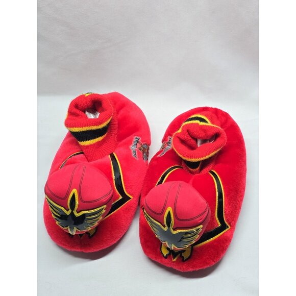 Power Rangers Mystic Force Red Ranger Kids Size 3/4 Plush House Slippers- VTG - Picture 8 of 16
